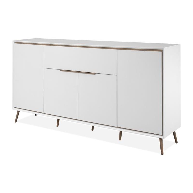 Buffet ARONA 51B - Blanc/Chene artisan - Spacieux et élégant