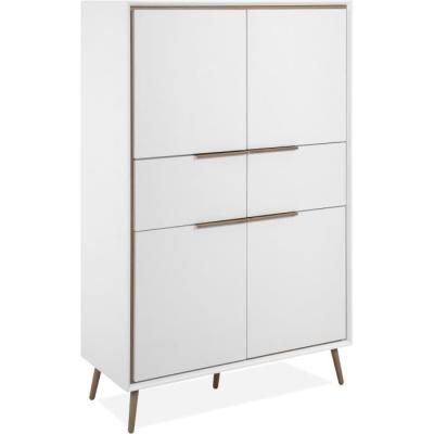 Buffet Haut Arona 53B Blanc/Chêne - 4 portes, 2 tiroirs