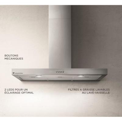 Hotte inox design Continental Edison - 90 cm