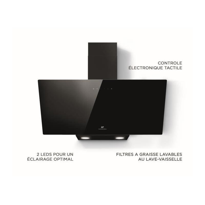 Hotte décorative noire - Continental Edison CEHD9065B - 90 cm