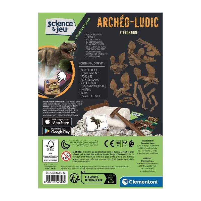 Découvrez le jeu Archéo Ludic Stégosaure CLEMENTONI - CLE EVEIL