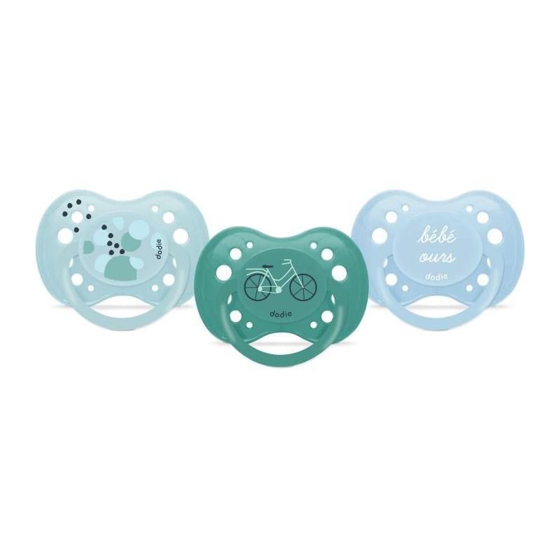 Lot de 3 Sucettes Anatomiques Jour +18 mois pour Bébé Ours