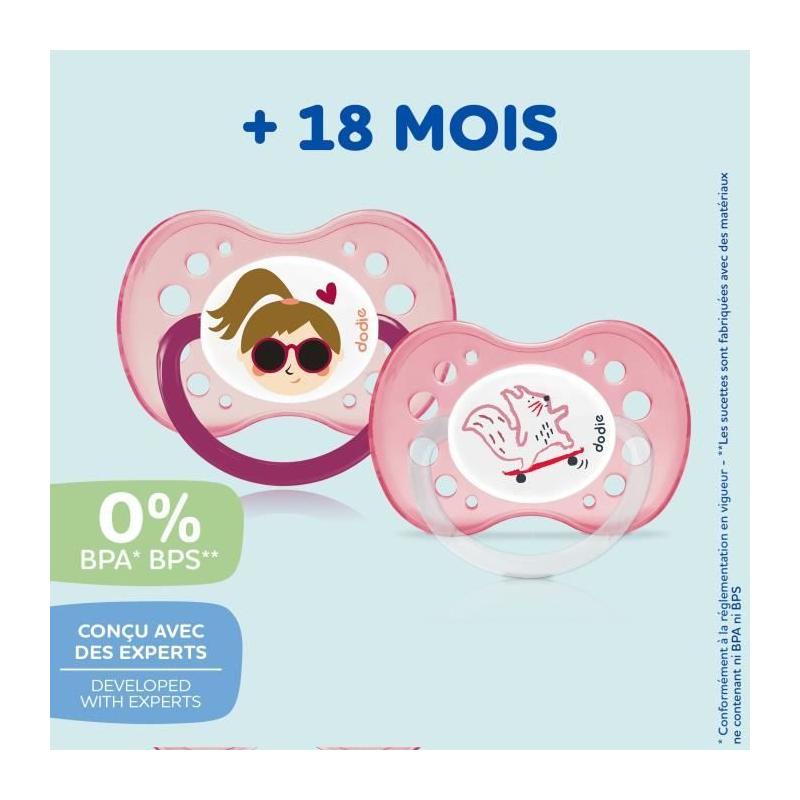Lot de 3 sucettes anatomiques jour et nuit +18 mois - Pratique et confortable