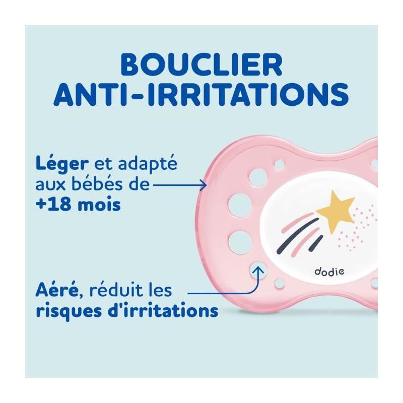 Lot de 3 sucettes anatomiques jour et nuit +18 mois - Pratique et confortable