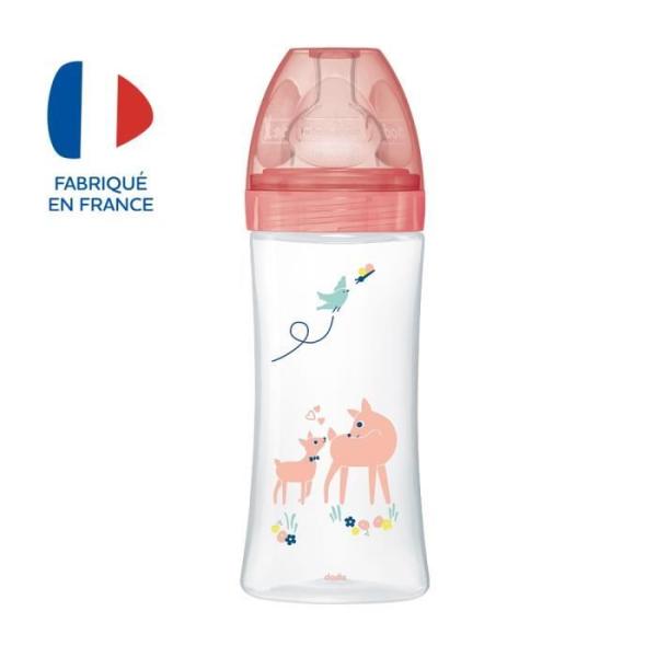 Biberon anti-colique Dodie Sensation+ Biche 330ml - Tétine plate et systeme anti-colique intégré
