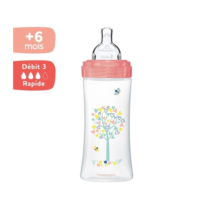 Biberon anti-colique Dodie Sensation+ 330ml - Tétine plate et système intégré