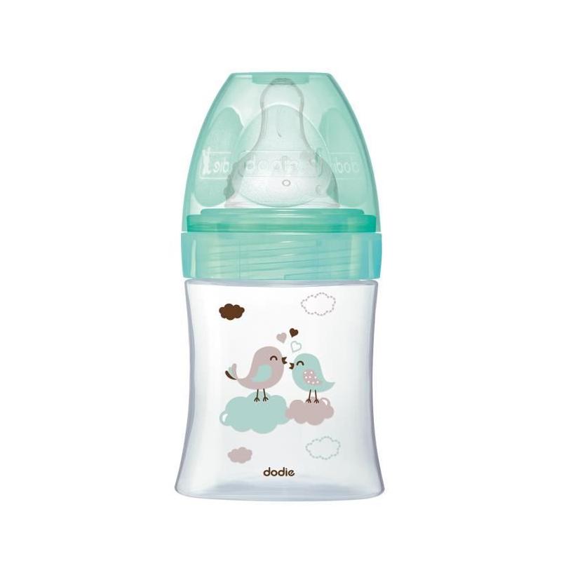 Dodie - Biberon Initiation+ Verre 150ml: Vert Oiseaux