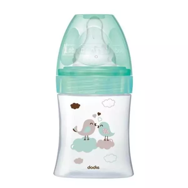 Dodie - Biberon Initiation+ Verre 150ml Vert Oiseaux