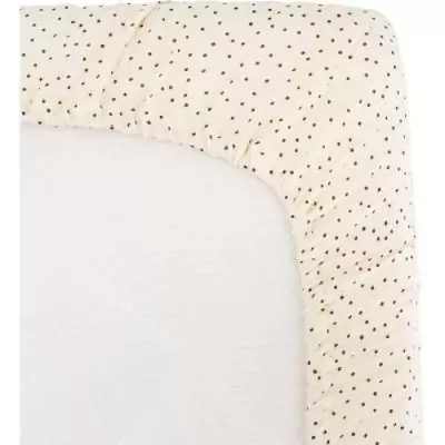 Drap housse lange DOMIVA - 60x120 cm - Pois - Douce gaze coton