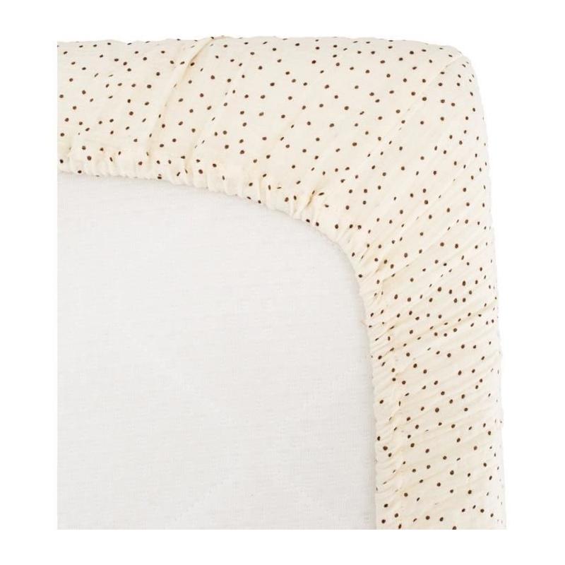 Drap housse lange DOMIVA - 60x120 cm - Pois - Douce gaze coton
