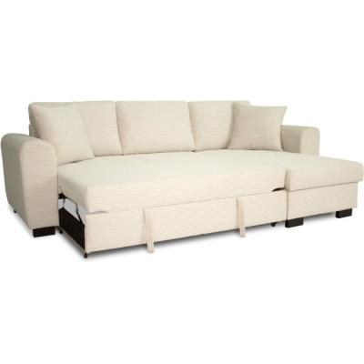 Canapé d'angle convertible réversible - HAMILTON Beige - L 245 x P 150 x H 86