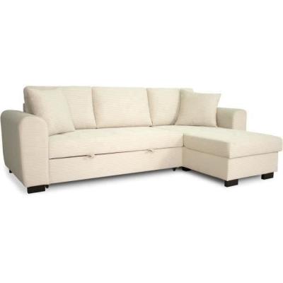 Canapé d'angle convertible réversible - HAMILTON Beige - L 245 x P 150 x H 86