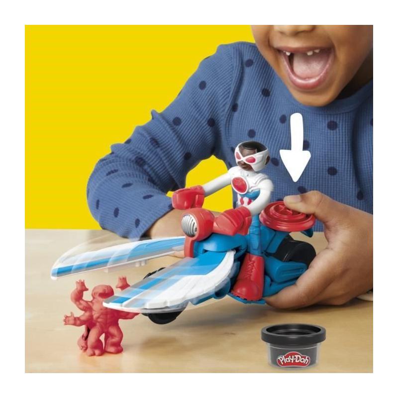 Play-Doh Captain America Moto Tranchante - Coffret 3 Accessoires