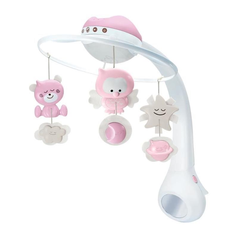 Mobile musical et projecteur - INFANTINO - Douce Nuit 3-en-1 - Rose - Compact dimensions: 42x31x13 cm