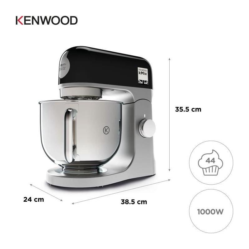 Robot Pâtissier Kenwood KMIX750BK 5L - 6 Vitesses - 3 Accessoires - Noir