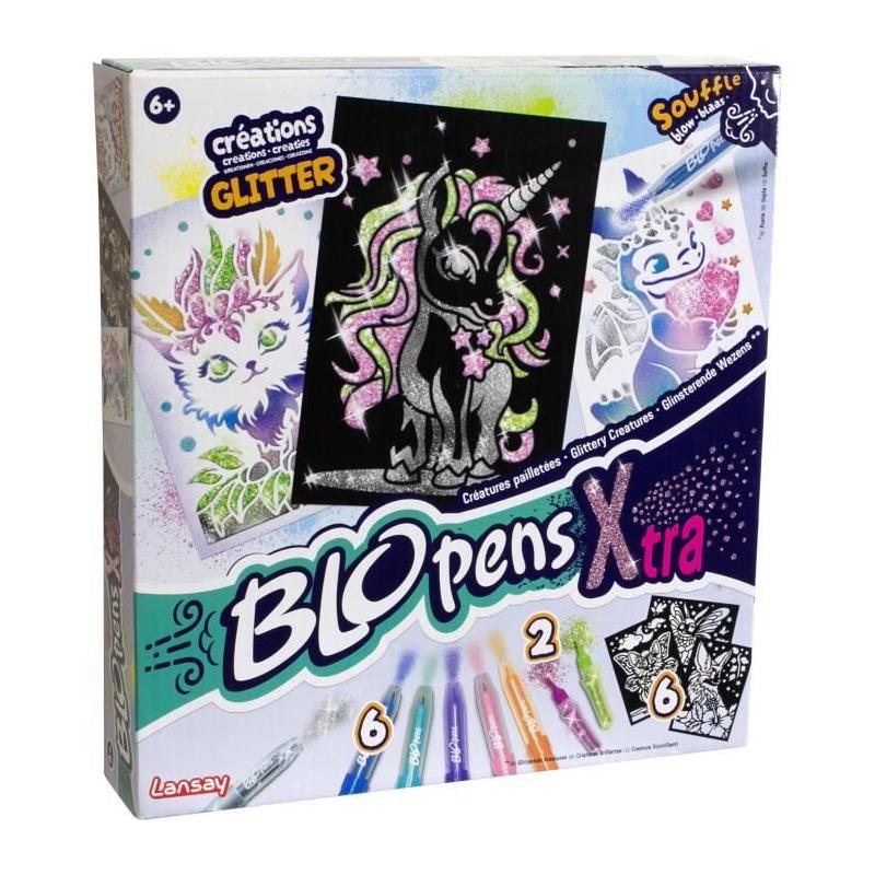 Blopens LANSAY: Créatures pailletées avec 6 pochoirs