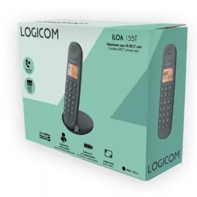 Téléphone sans fil LOGICOM DECT ILOA 155T - Noir - Avec répondeur