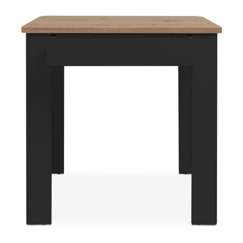 Table OSLO - Rectangulaire - 4 personnes - Noir / Chene artisan