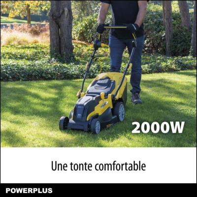 Tondeuse Électrique POWERPLUS POWXG6281 - 2000W, Ramassage, Mulching