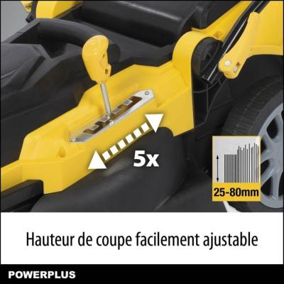 Tondeuse Électrique POWERPLUS POWXG6281 - 2000W, Ramassage, Mulching