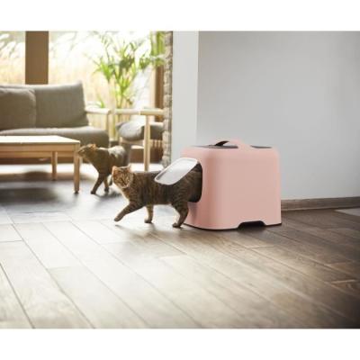 Bac à litière pour chat Rotho Maison - Rose - 51 x 39 x 40 cm
