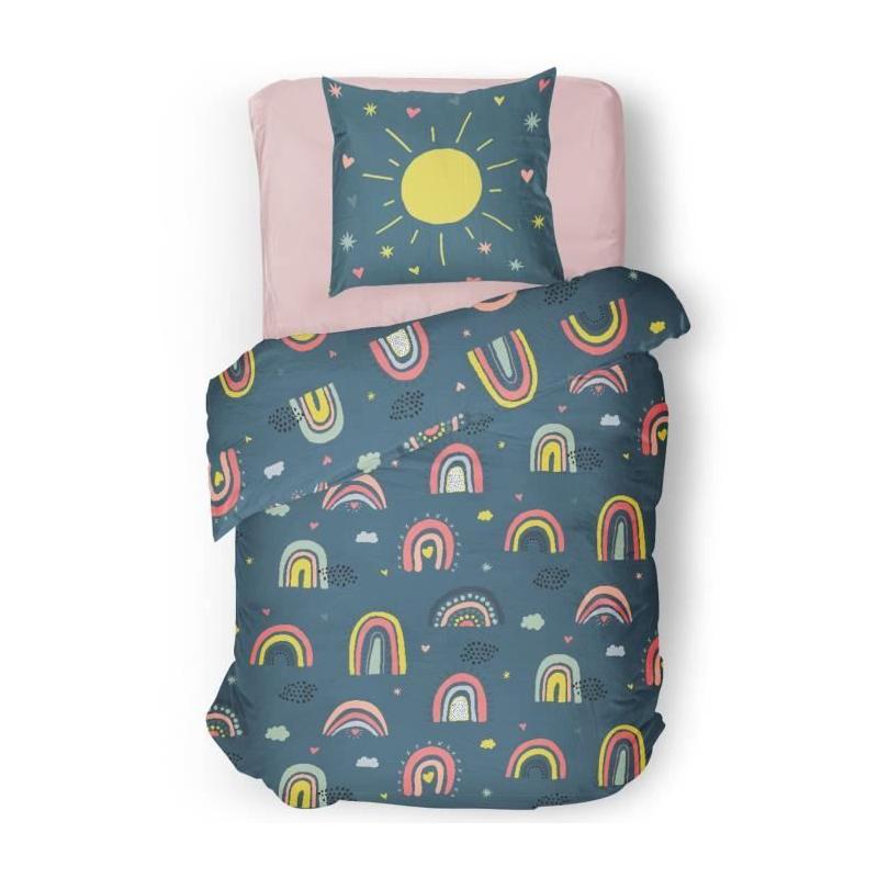 Parure de couette ROUPILLON Rainbow - 100% Coton - 2 Pcs