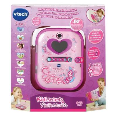Agenda électronique VTECH Kidisecrets Selfie Music Rose avec lecteur MP3 pour filles 6-12 ans
