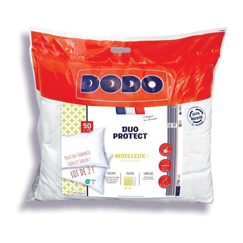 Oreillers moelleux DUO PROTECT DODO - Lot de 2 - 50 x 70 cm