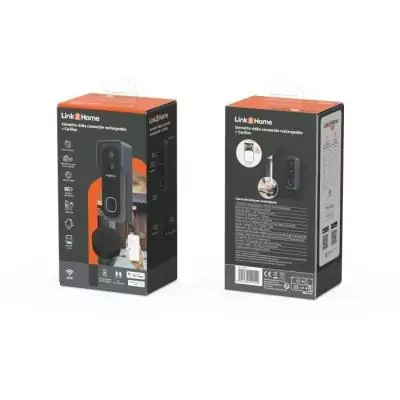 Kit Sonnette connectée + carillon LINK2HOME - Wi-Fi, audio bidirectionnel