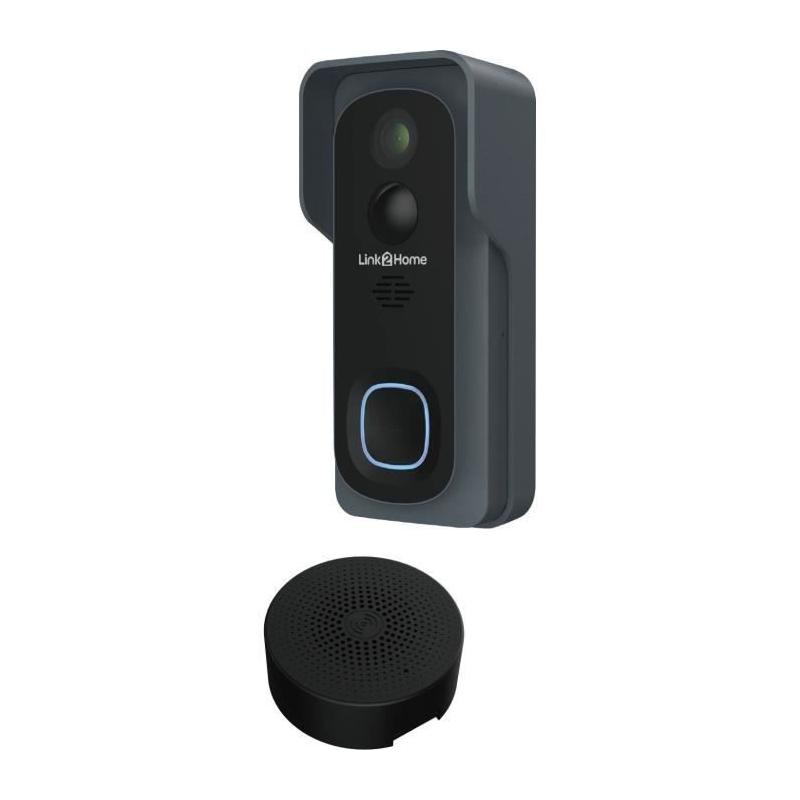 Kit Sonnette connectée + carillon LINK2HOME - Wi-Fi, audio bidirectionnel