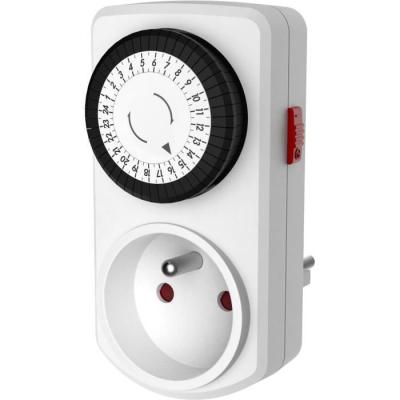 Mini programmateur mécanique journalier GAO - 3680 W - 48 programmes - Blanc