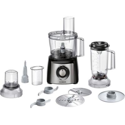 Robot multifonctions Bosch MCM3501M: polyvalence en noir et inox