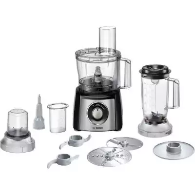 Robot multifonctions Bosch MCM3501M: polyvalence en noir et inox