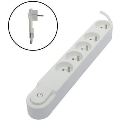 Bloc multiprise 5 prises CHACON avec interrupteur - Blanc