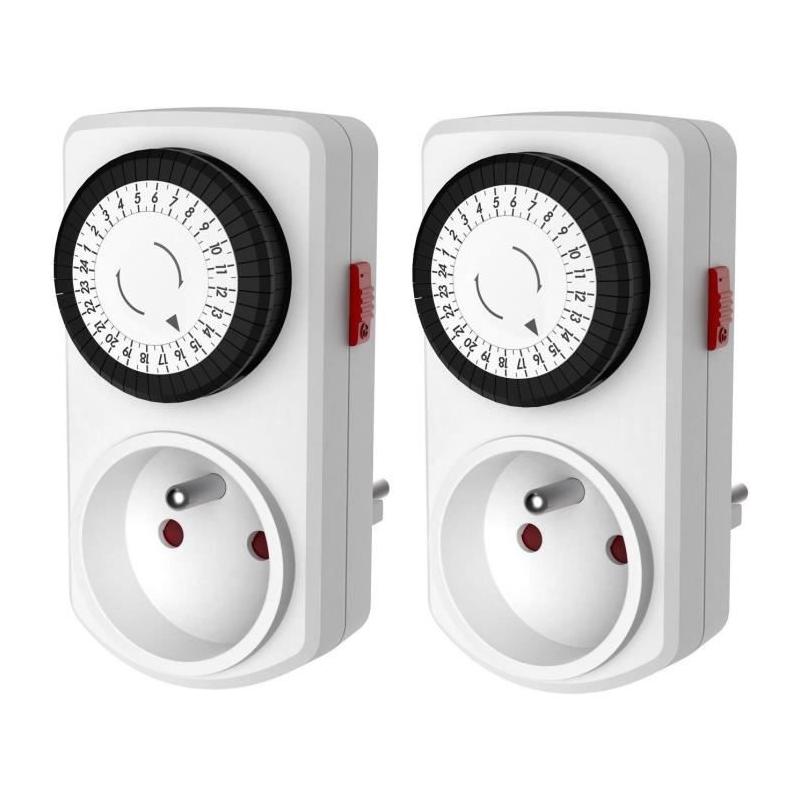 Lot de 2 Minis programmateurs mécaniques journaliers - GAO - 3680 W