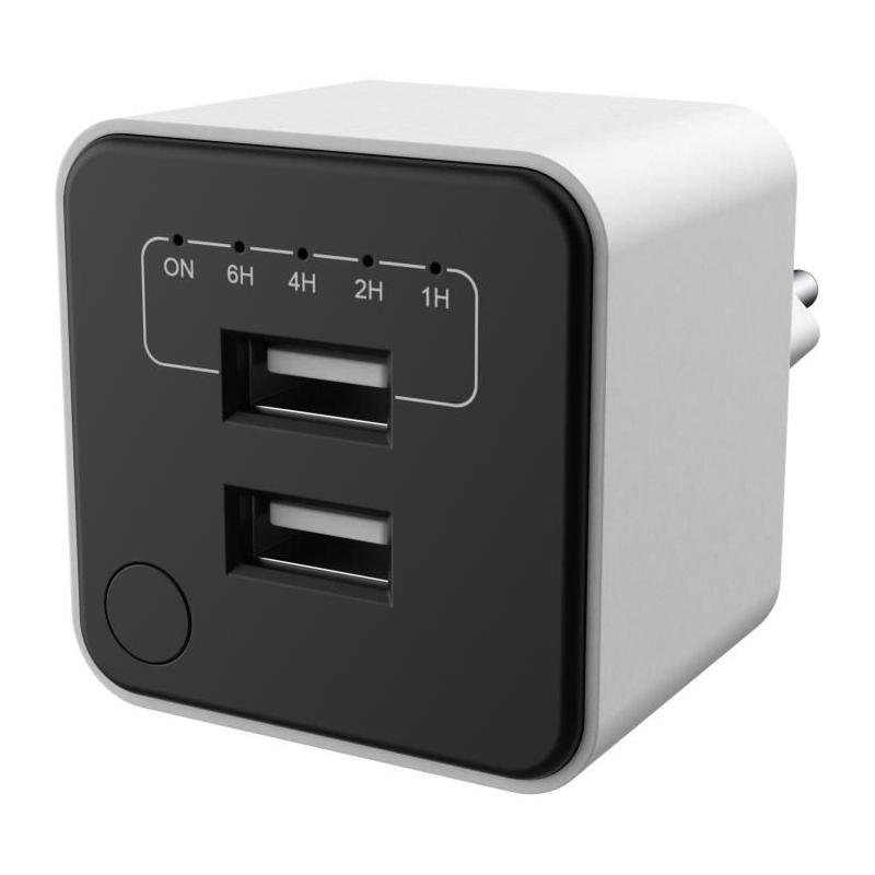 Double chargeur USB - GAO - Minuterie réglable, arrêt automatique