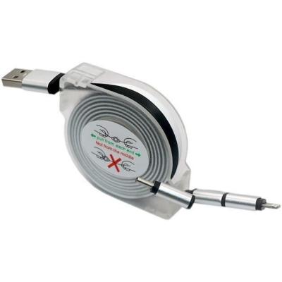 Enrouleur de câble USB GAO 3-en-1 - Charge Rapide, 2m