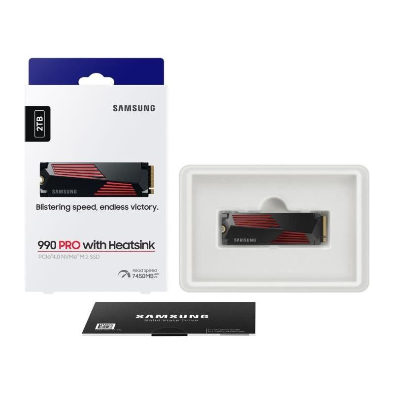 SSD Samsung 990 PRO 2 To avec dissipateur - Performances ultimes