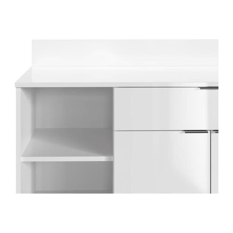 Buffet Cuisine Moderne Blanc - L 100 x P 42 x H 95 cm
