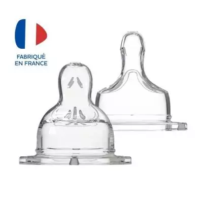 Tétine plate anti-coliques Dodie Sensation+ col large - Débit 1