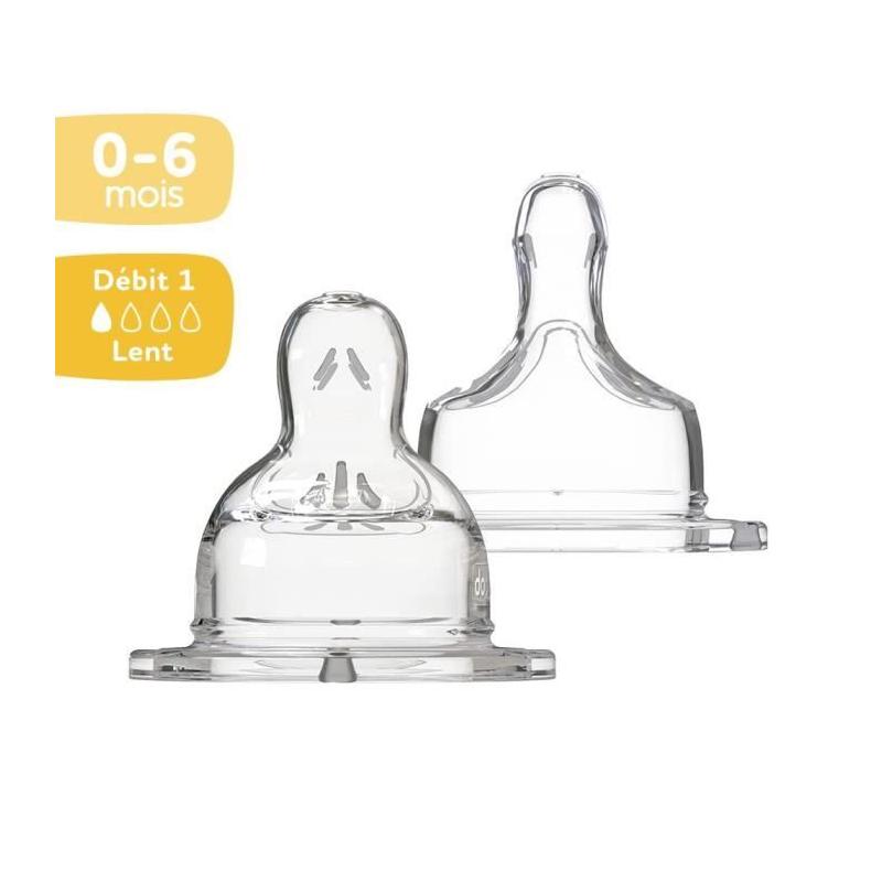Tétine plate anti-coliques Dodie Sensation+ col large - Débit 1
