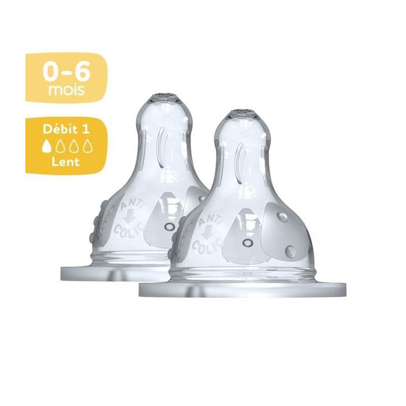 Biberon Dodie Initiation+ Anti-Coliques 3 Vitesses - Lot de 2 Tétines