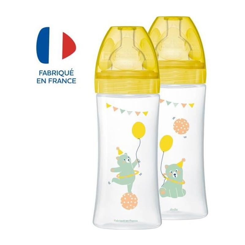 Lot de 2 Biberons Dodie Sensation+ Anti-Coliques Ours 330ml