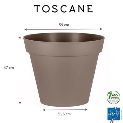 Pot de fleur Toscane - Ø 60 x H 47 cm - Taupe - Made in France