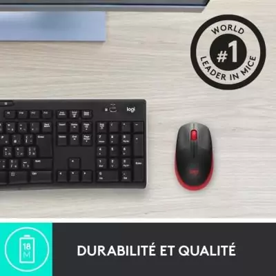 Souris sans fil ergonomique Logitech M190 Rouge - Compacte et confortable Souris sans fil ergonomique Logitech M190 Rouge - Compacte et confortable