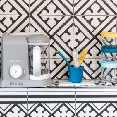 Robot Bébé Cuiseur-Mixeur Gris - Compact et Pratique