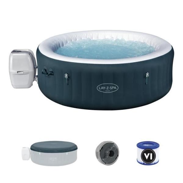 Spa gonflable BESTWAY - Lay-Z-Spa Miami - 140 airjets - 196 x 66 cm - 4 a 6 places - Rond (couverture, cartouche, diffuseur)