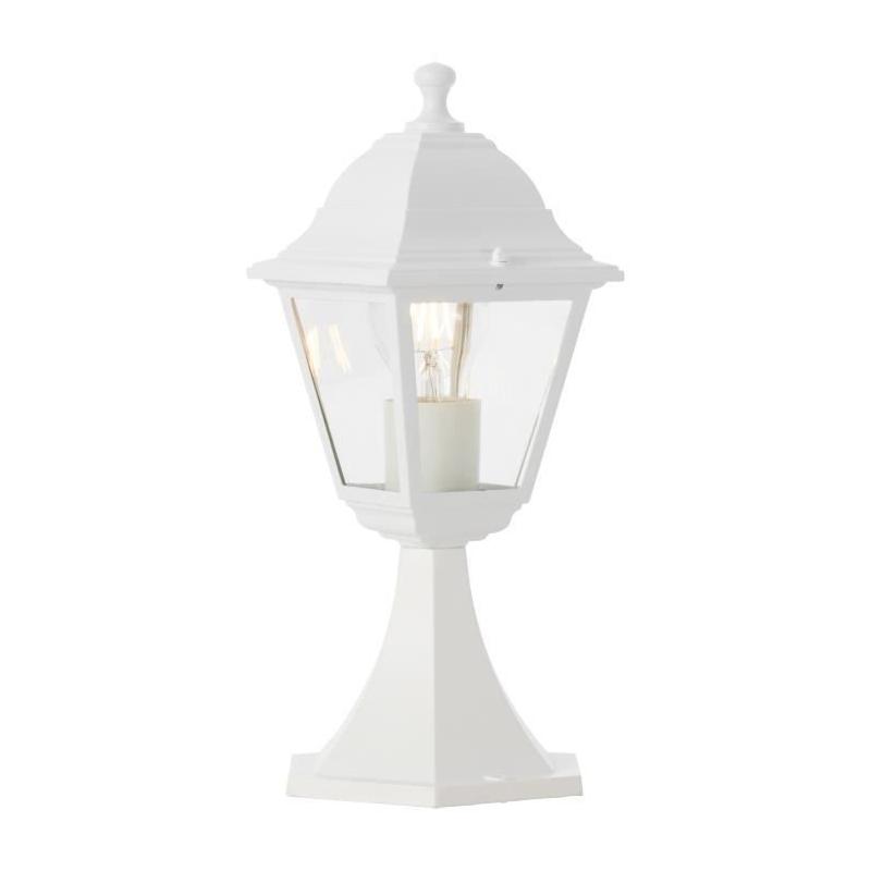 Borne extérieure NISSIE blanc - Éclatant - Métal/verre - IP44 - 1xE27 60W