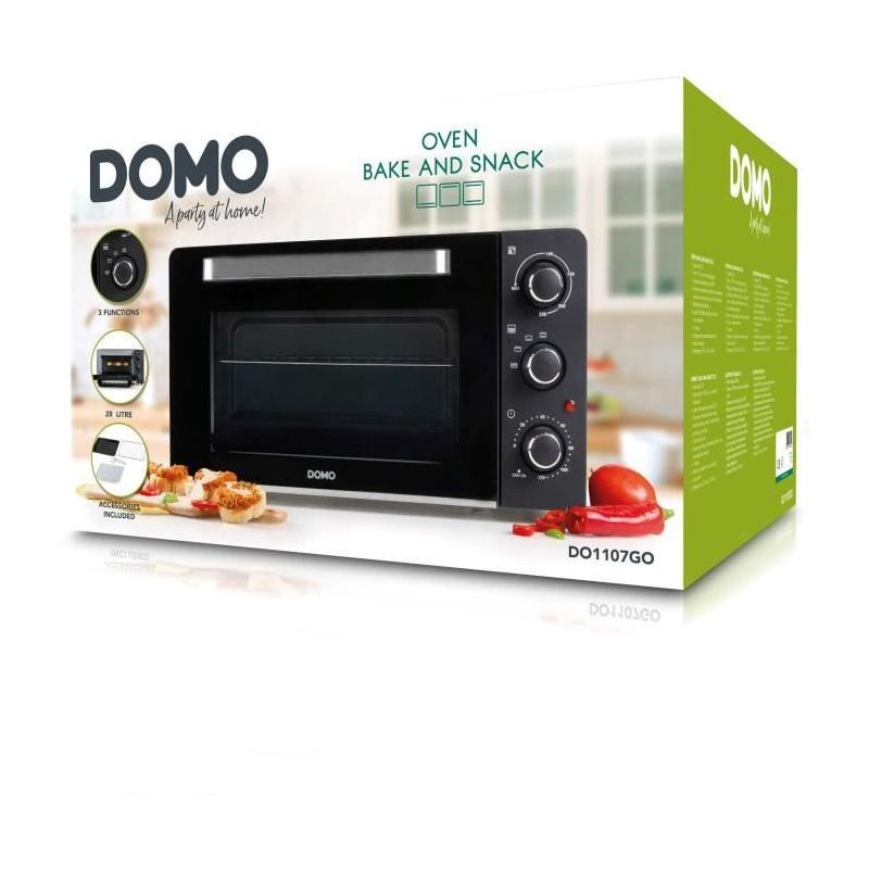 Mini four et snack DOMO DO1107GO - 28L - noir - 1500W