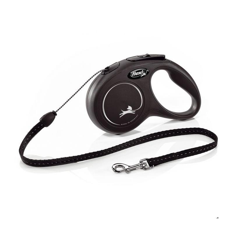 Laisse FLEXI New Classic M 5m pour chiens jusqu'à 20 kg - Noir